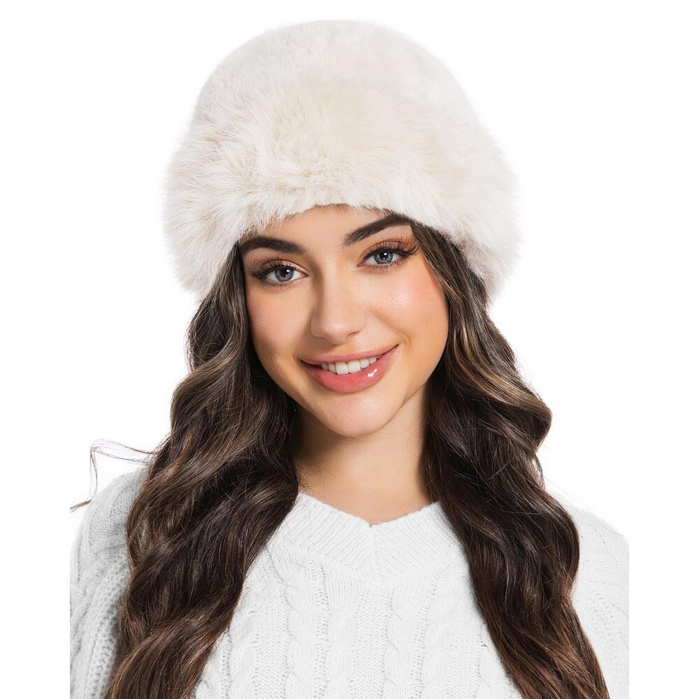 4987 Faux Fur Fluffy Bucket Hat Winter Warm Fuzzy Mongolian Hat Fisherman